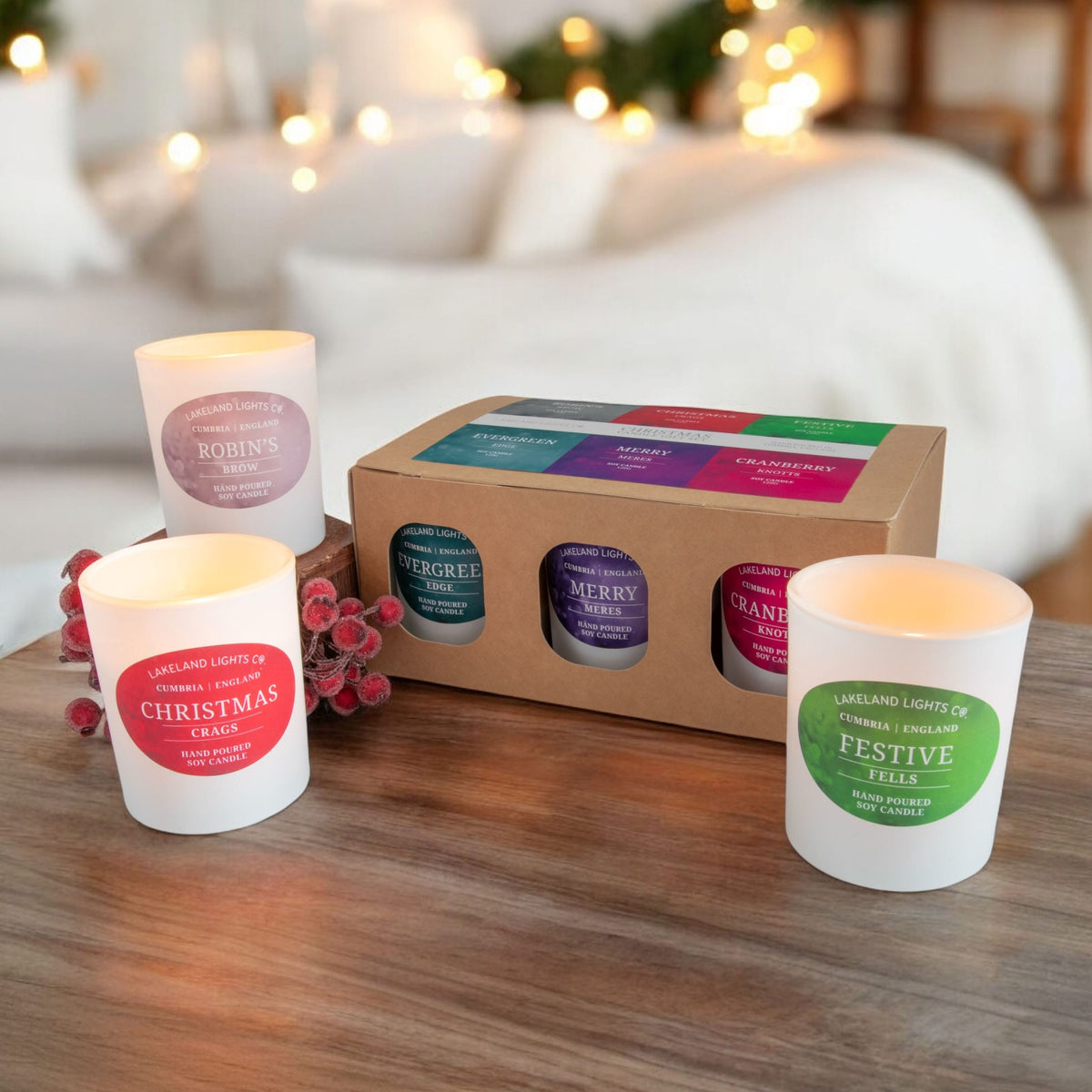 Lakeland Lights Company Christmas Collection - Six Candle Collection Soy Candle