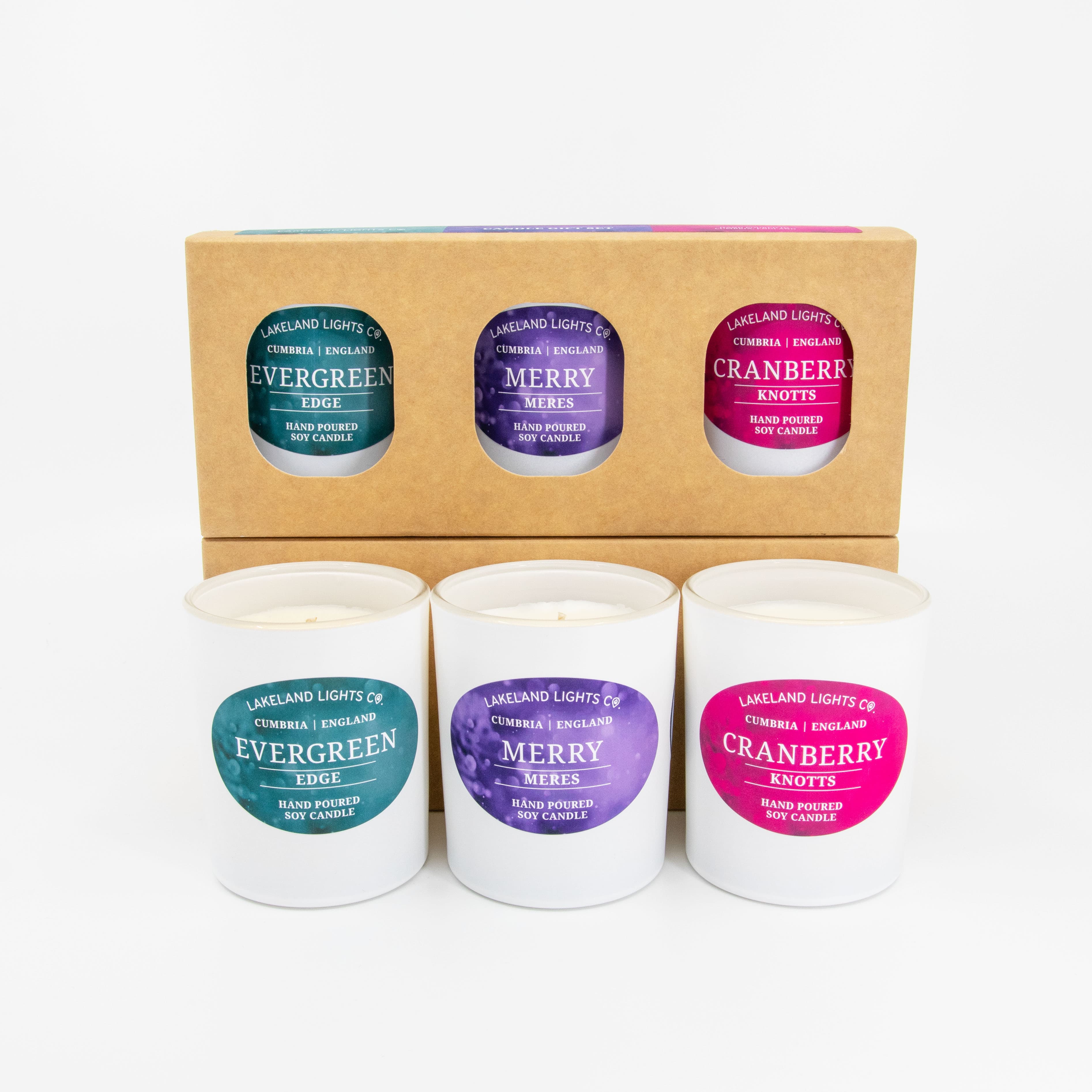 Lakeland Lights Company Christmas Collection - Three Candle Gift Sets Soy Candle