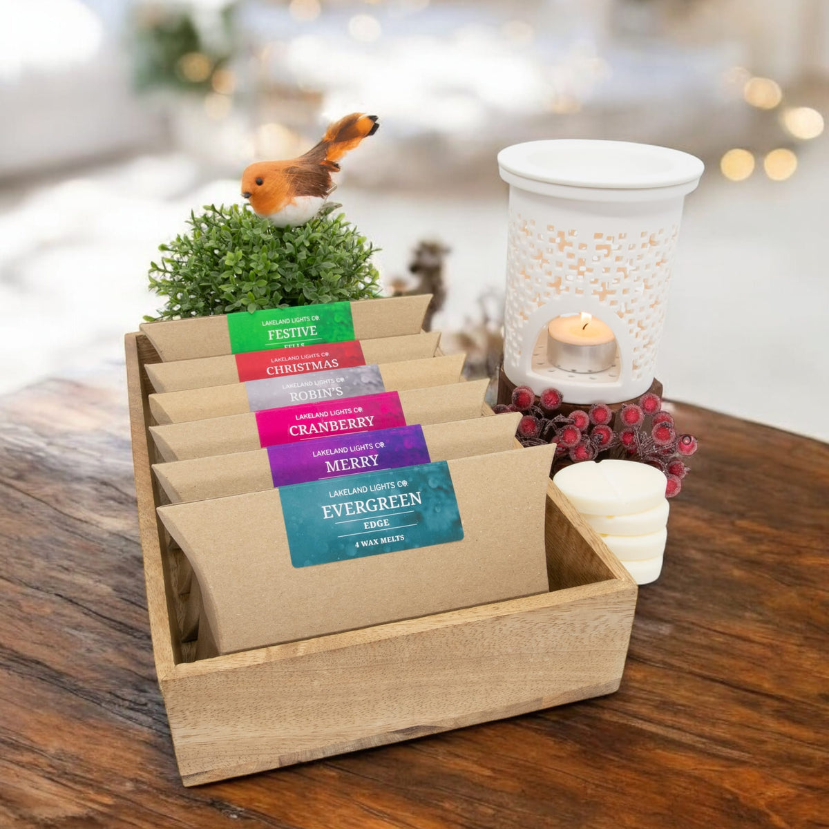 Lakeland Lights Company Christmas Wax Melt Collection with Melter Bundle Soy Candle