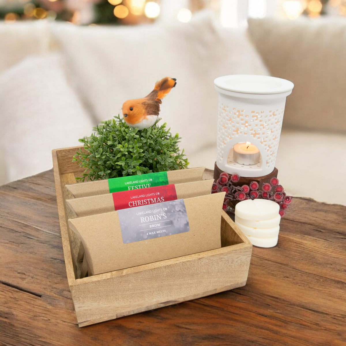 Lakeland Lights Company Christmas Wax Melt Collection with Melter Bundle Soy Candle