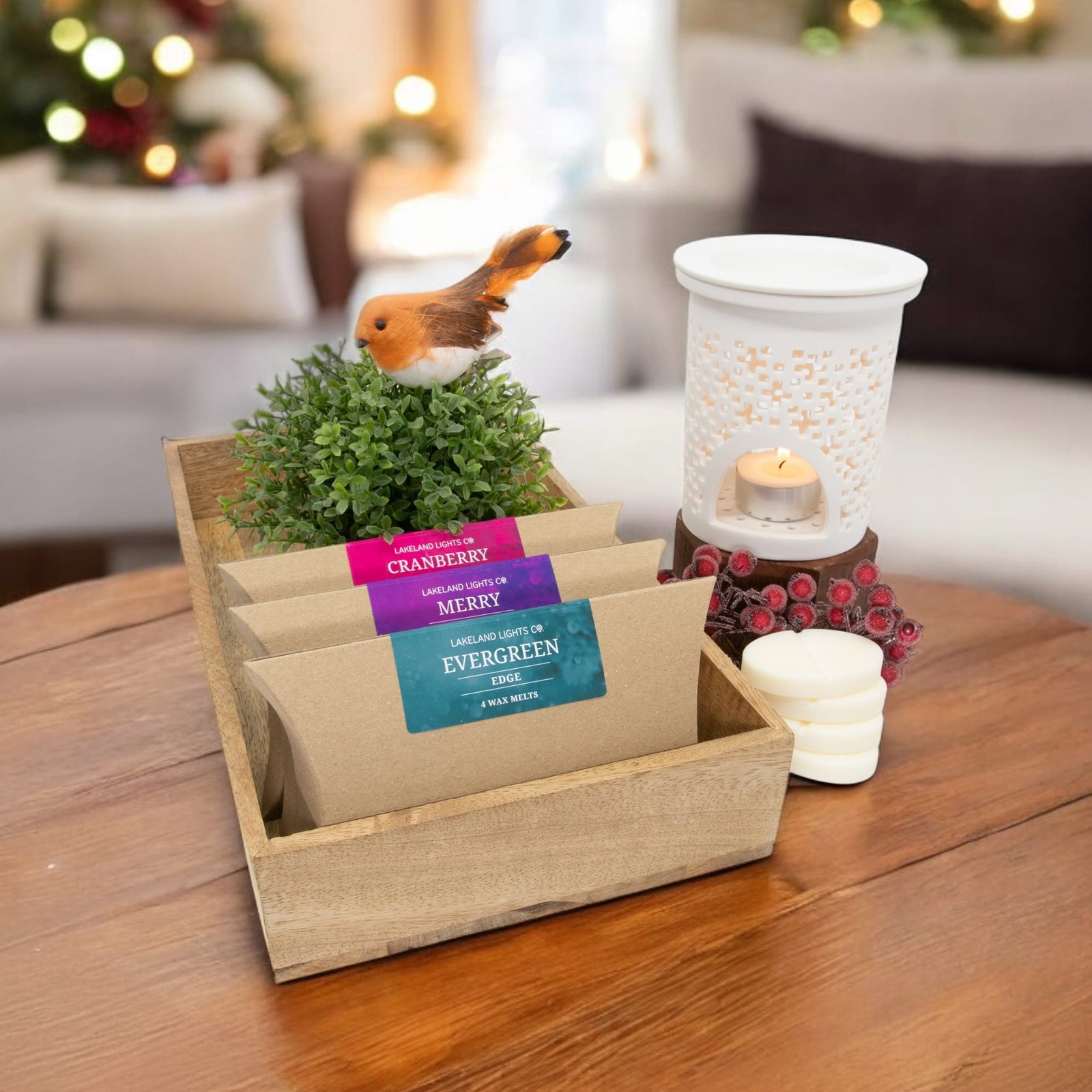 Lakeland Lights Company Christmas Wax Melt Collection with Melter Bundle Soy Candle