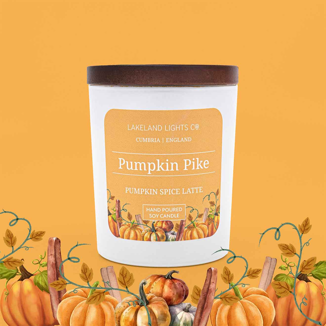 Lakeland Lights Company Pumpkin Pike - Pumpkin Spice Latte Soy Candle